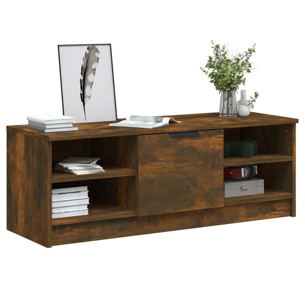 Meuble TV Chêne fumé 102x35,5x36,5 cm Bois d'ingénierie - XIOS