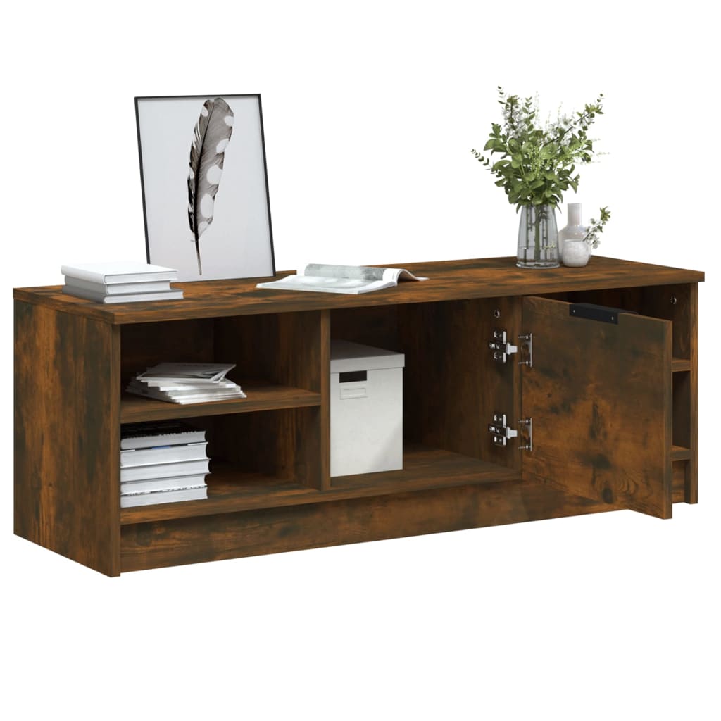 Meuble TV Chêne fumé 102x35,5x36,5 cm Bois d'ingénierie - XIOS