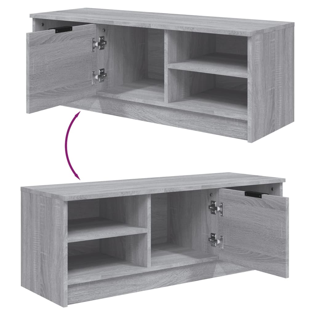 Meuble TV Sonoma gris 102x35,5x36,5 cm Bois d'ingénierie - XIOS