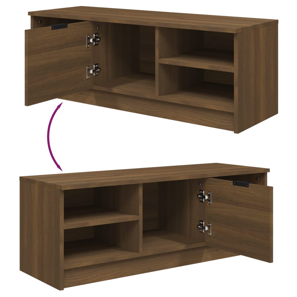 Meuble TV Chêne marron 102x35,5x36,5 cm Bois d'ingénierie Meubles TV vidaXL   