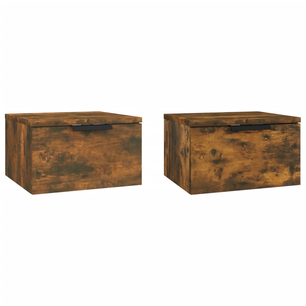 Tables de chevet murales 2 pcs Chêne fumé 34x30x20 cm - XIOS