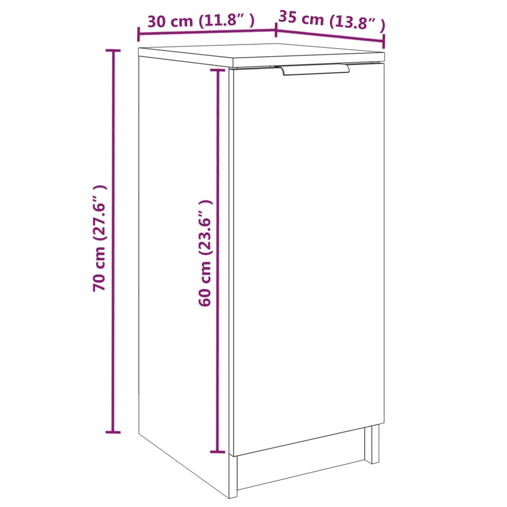 Armoire à chaussures Chêne fumé 30x35x70 cm Bois d'ingénierie - XIOS