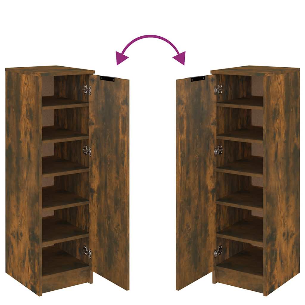 Meuble à chaussures Chêne fumé 30x35x100 cm Bois d'ingénierie - XIOS