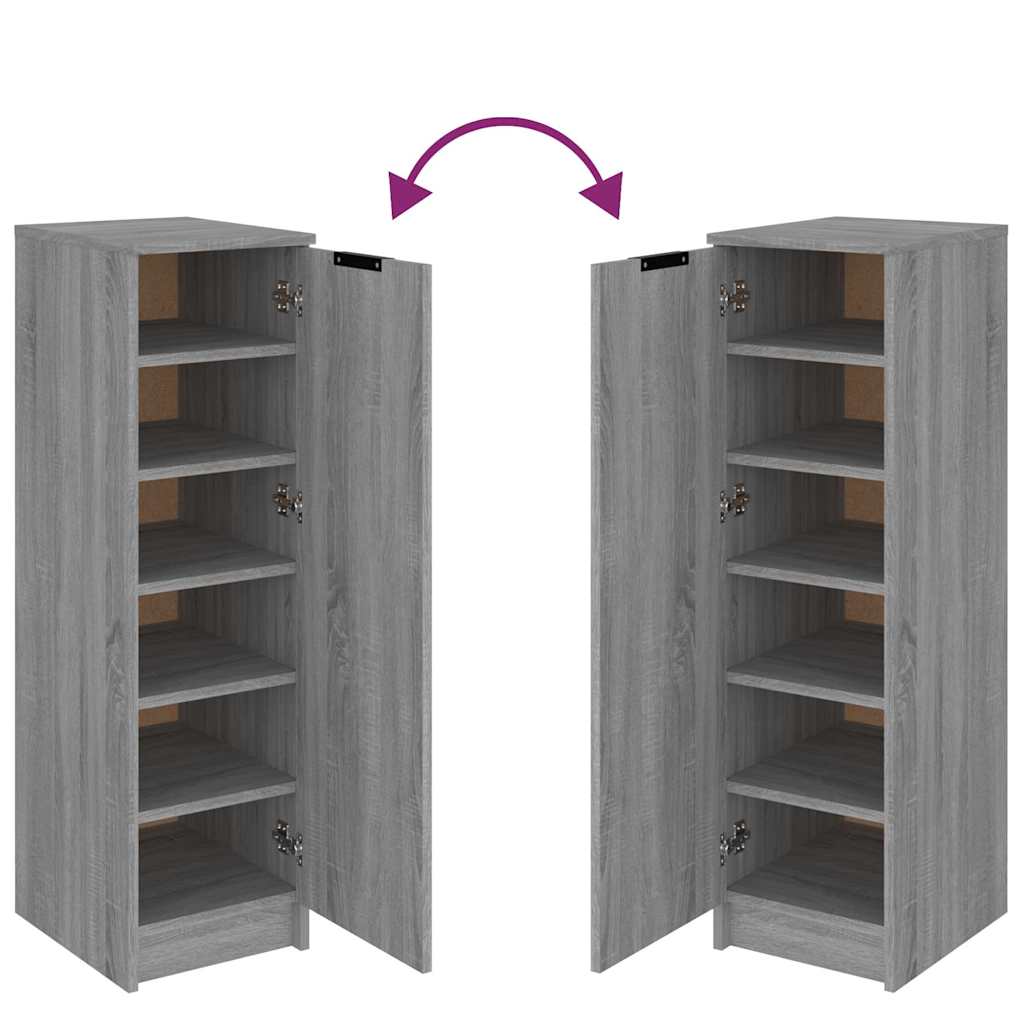 Meuble à chaussures Sonoma gris 30x35x100 cm Bois d'ingénierie - XIOS