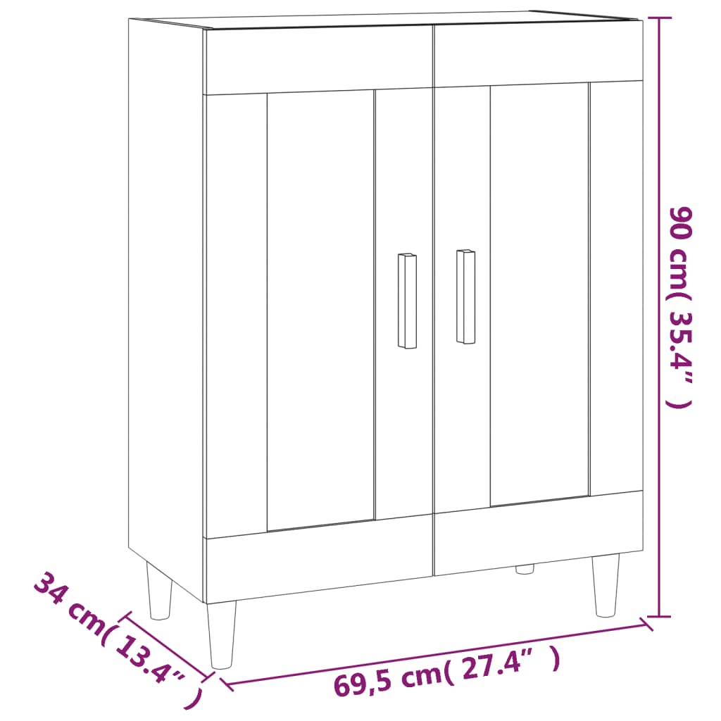 Buffet Chêne fumé 69,5x34x90 cm Bois d'ingénierie - XIOS