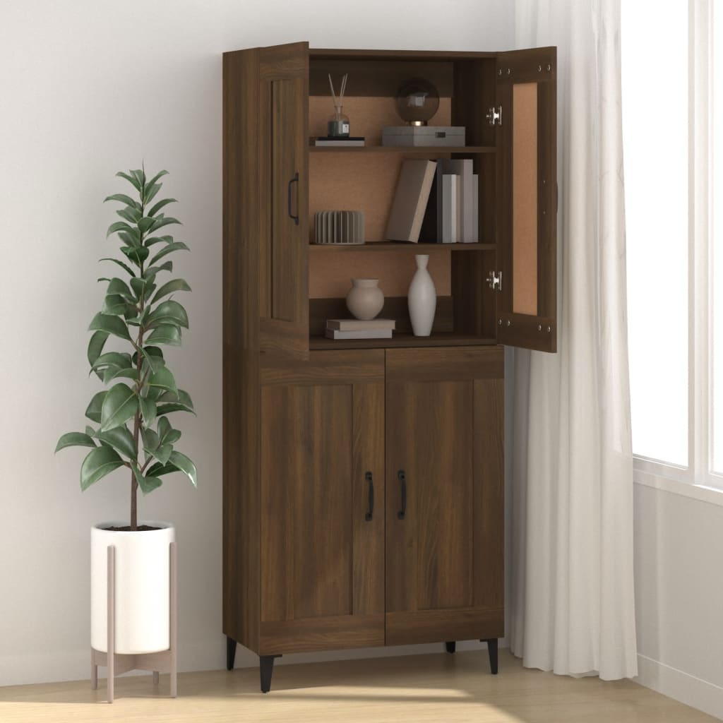 Buffet chêne marron 69,5x34x90 cm bois d'ingénierie - XIOS