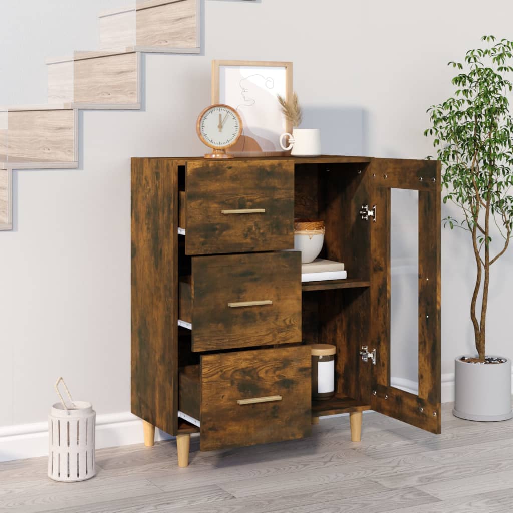 Buffet chêne fumé 69,5x34x90 cm bois d'ingénierie - XIOS