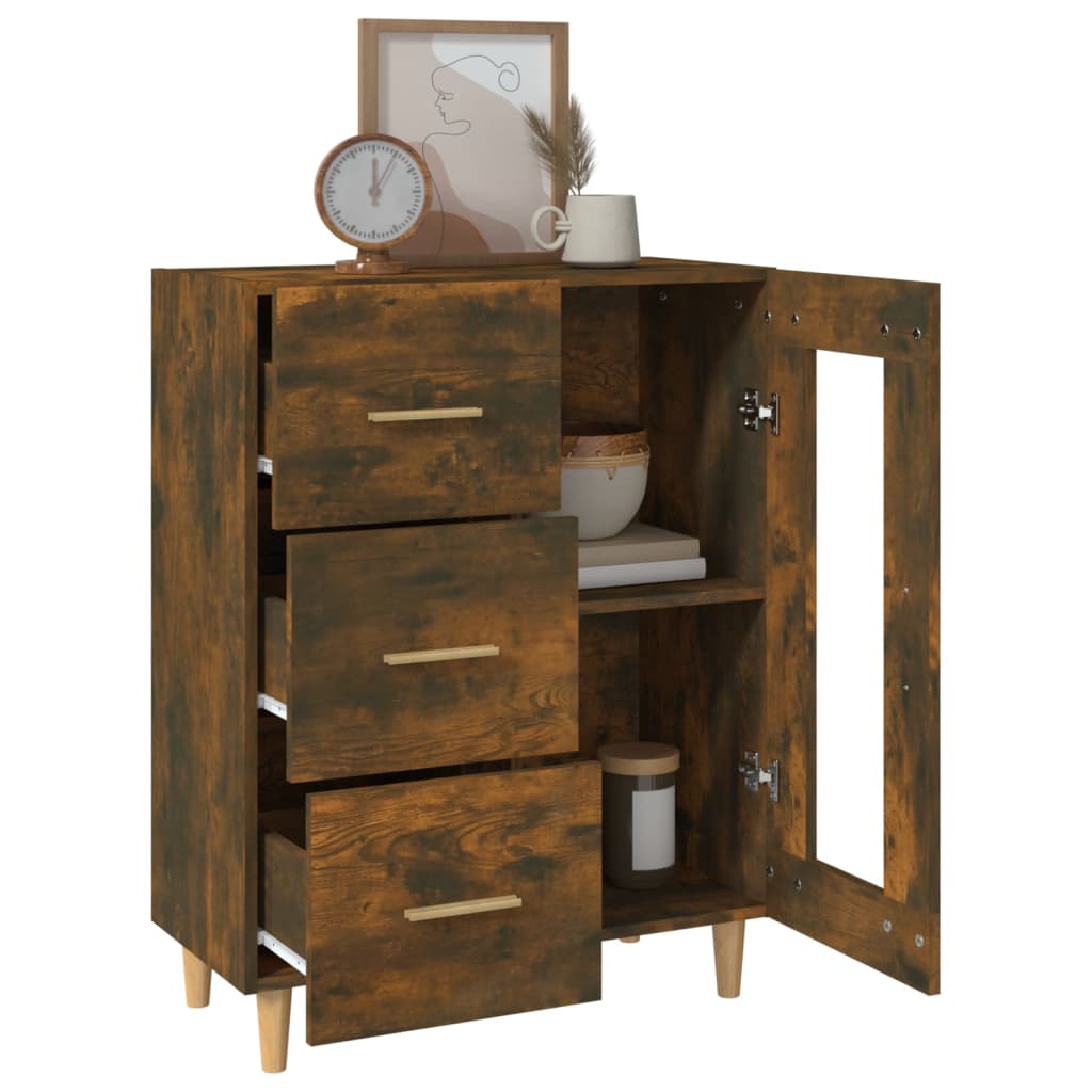 Buffet chêne fumé 69,5x34x90 cm bois d'ingénierie - XIOS
