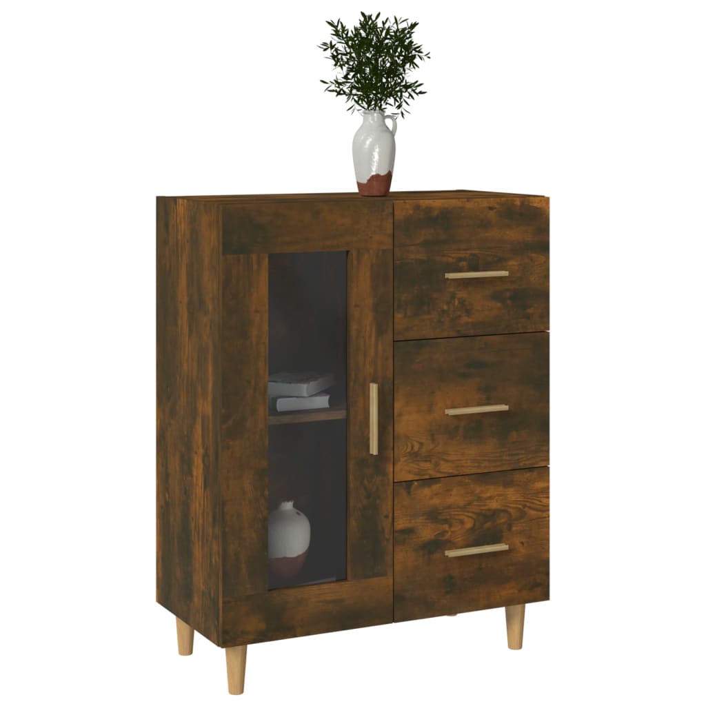 Buffet chêne fumé 69,5x34x90 cm bois d'ingénierie - XIOS