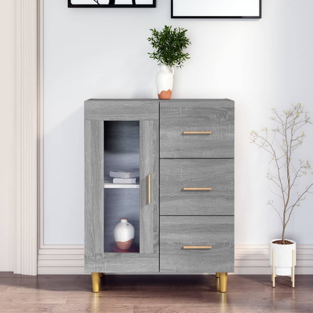 Buffet sonoma gris 69,5x34x90 cm bois d'ingénierie - XIOS