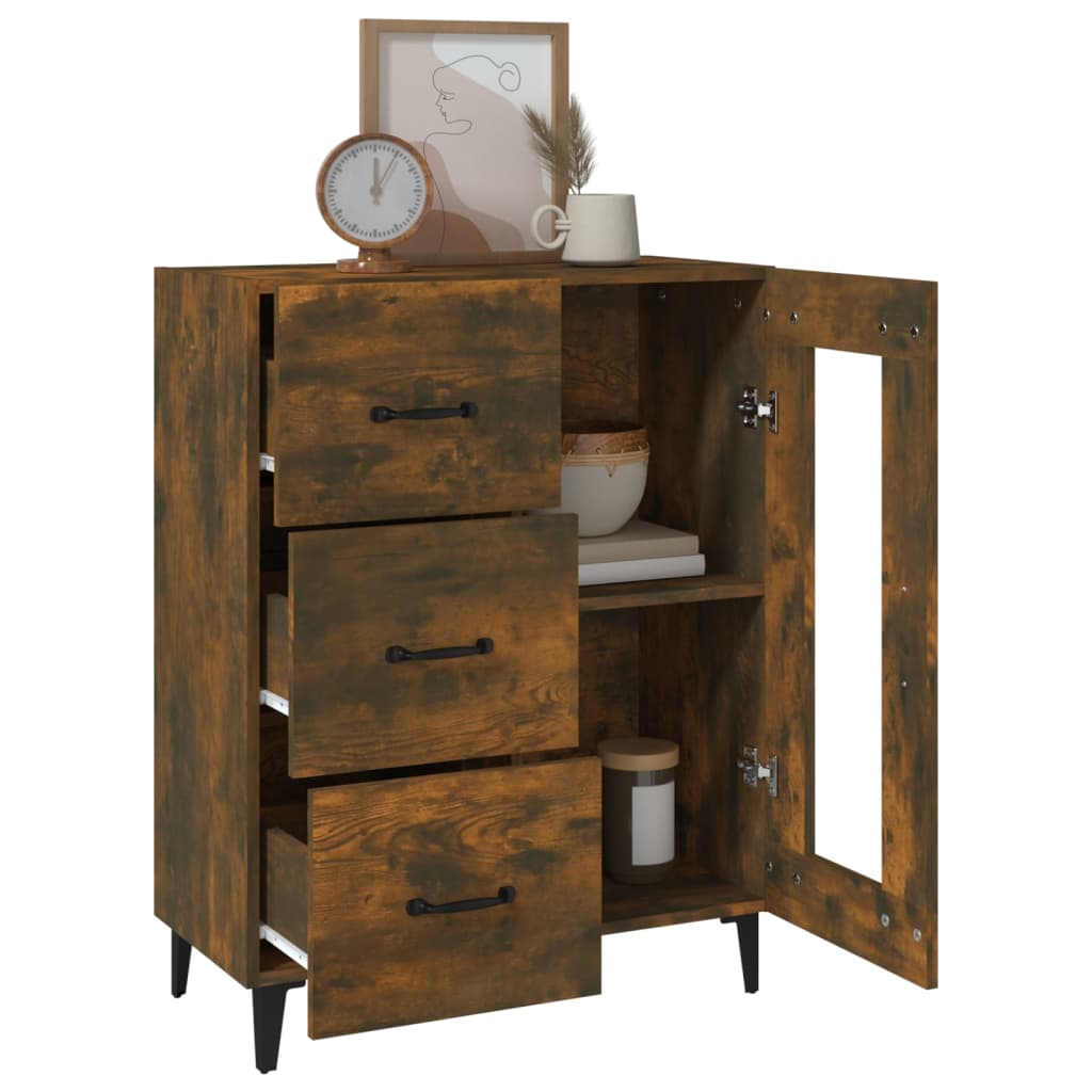 Buffet chêne fumé 69,5x34x90 cm bois d'ingénierie - XIOS