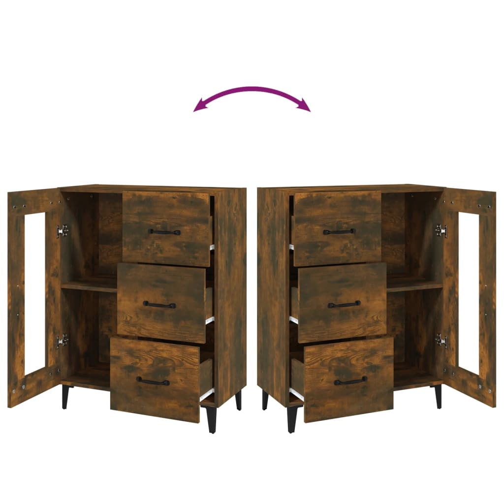 Buffet chêne fumé 69,5x34x90 cm bois d'ingénierie - XIOS
