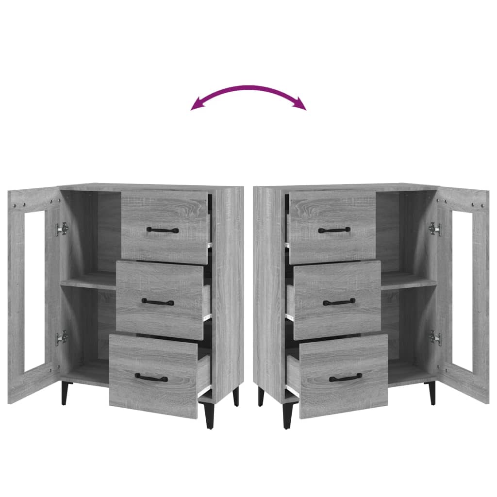 Buffet sonoma gris 69,5x34x90 cm bois d'ingénierie - XIOS