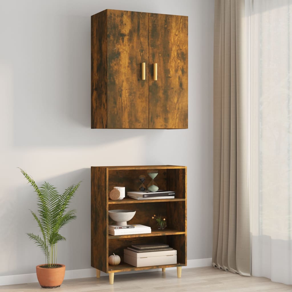 Armoire murale suspendue Chêne fumé 69,5x34x90 cm - XIOS