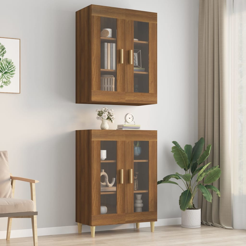 Armoire murale suspendue Chêne marron 69,5x34x90 cm - XIOS