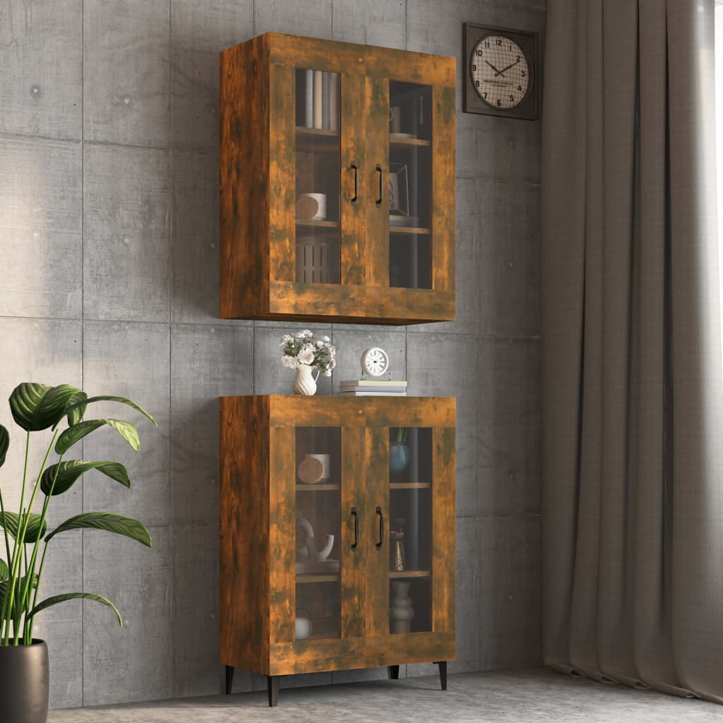 Armoire murale suspendue Chêne fumé 69,5x34x90 cm - XIOS