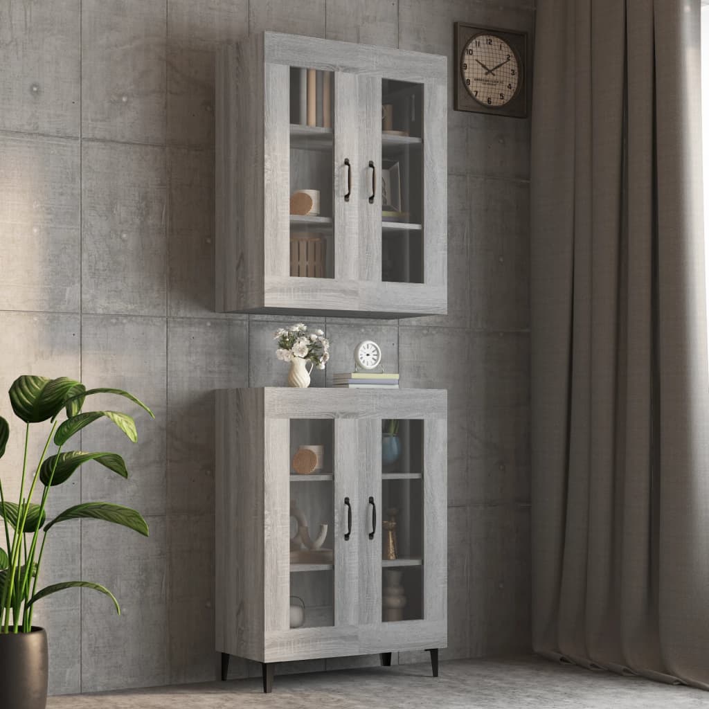 Armoire murale suspendue Sonoma gris 69,5x34x90 cm - XIOS
