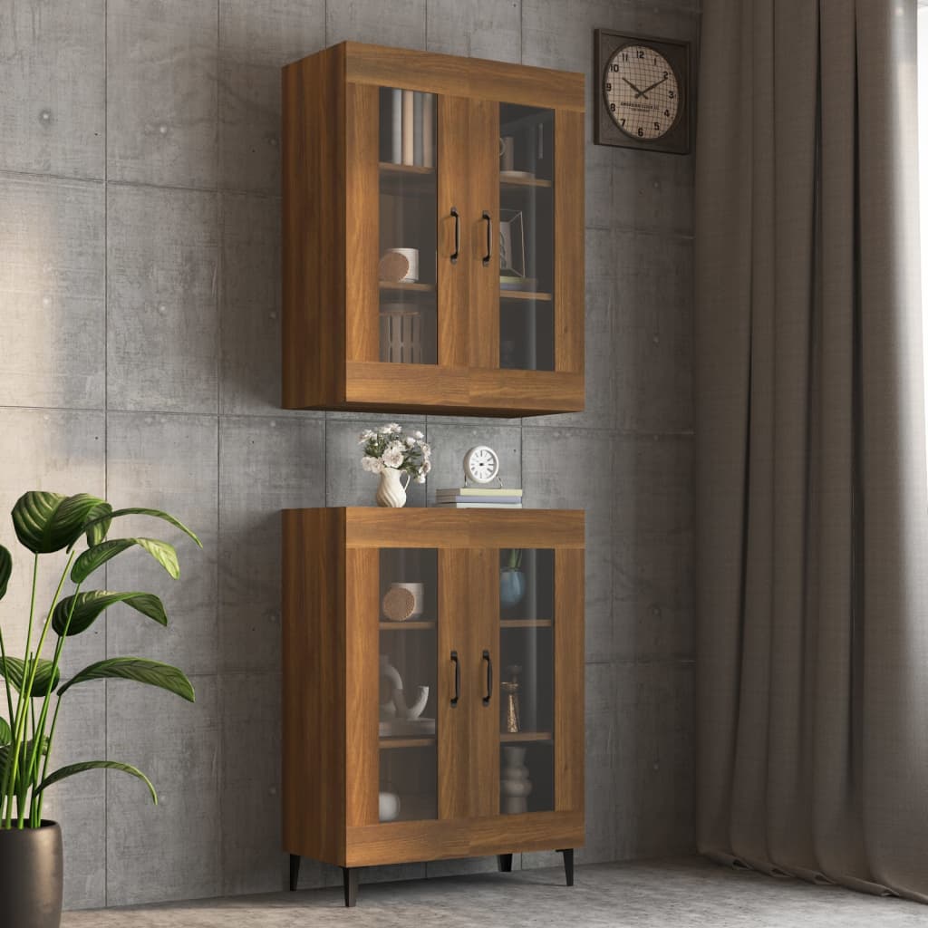 Armoire murale suspendue Chêne marron 69,5x34x90 cm - XIOS