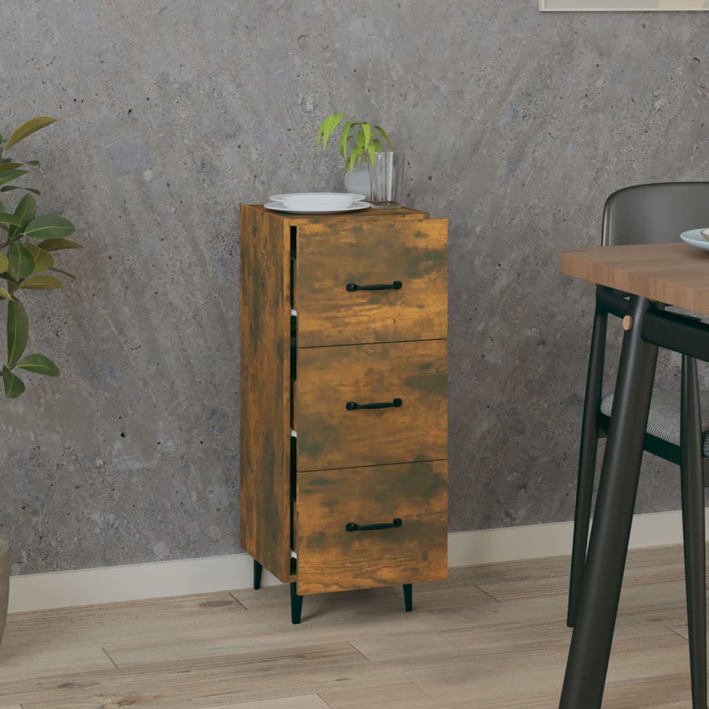 Buffet Chêne fumé 34,5x34x90 cm Bois d'ingénierie - XIOS