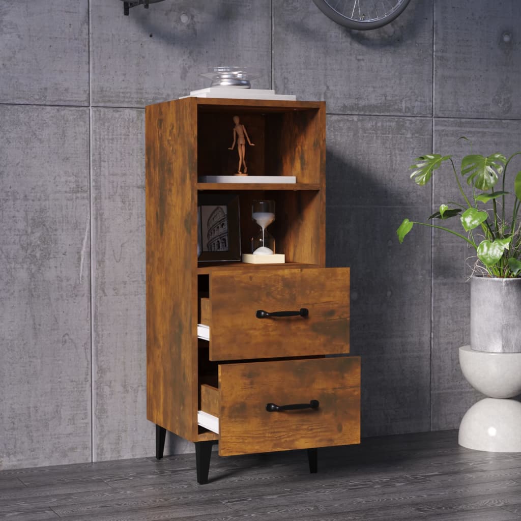 Buffet Chêne fumé 34,5x34x90 cm Bois d'ingénierie - XIOS