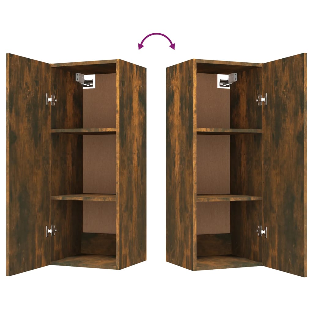 Armoire murale Chêne fumé 34,5x34x90 cm Bois d'ingénierie - XIOS