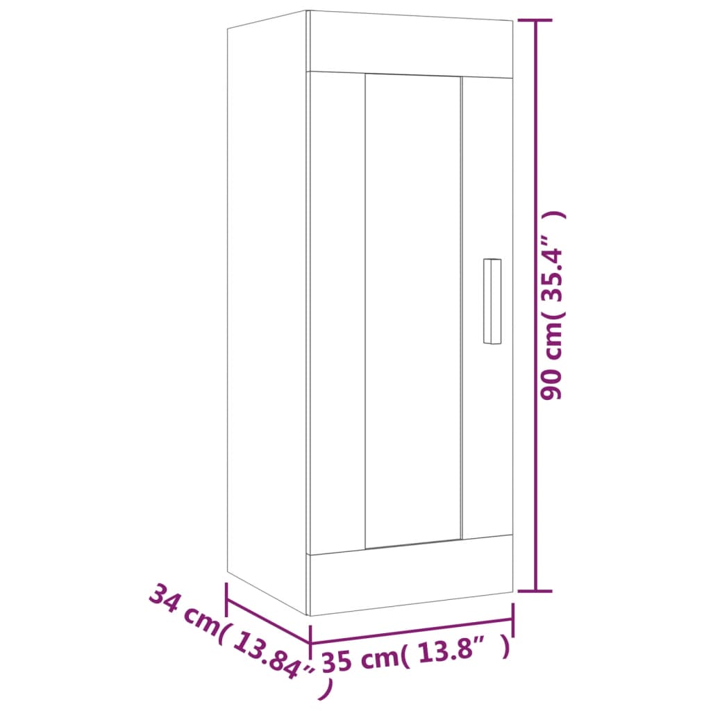 Armoire murale Sonoma gris 35x34x90 cm Bois d'ingénierie - XIOS