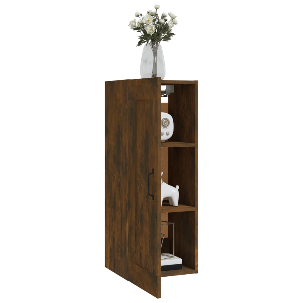 Armoire suspendue Chêne fumé 35x34x90 cm Bois d'ingénierie