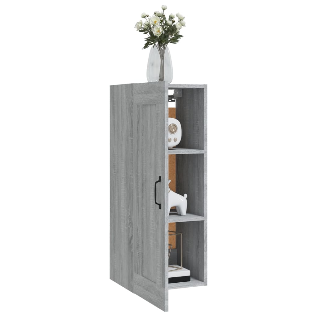 Armoire suspendue Sonoma gris 35x34x90 cm Bois d'ingénierie
