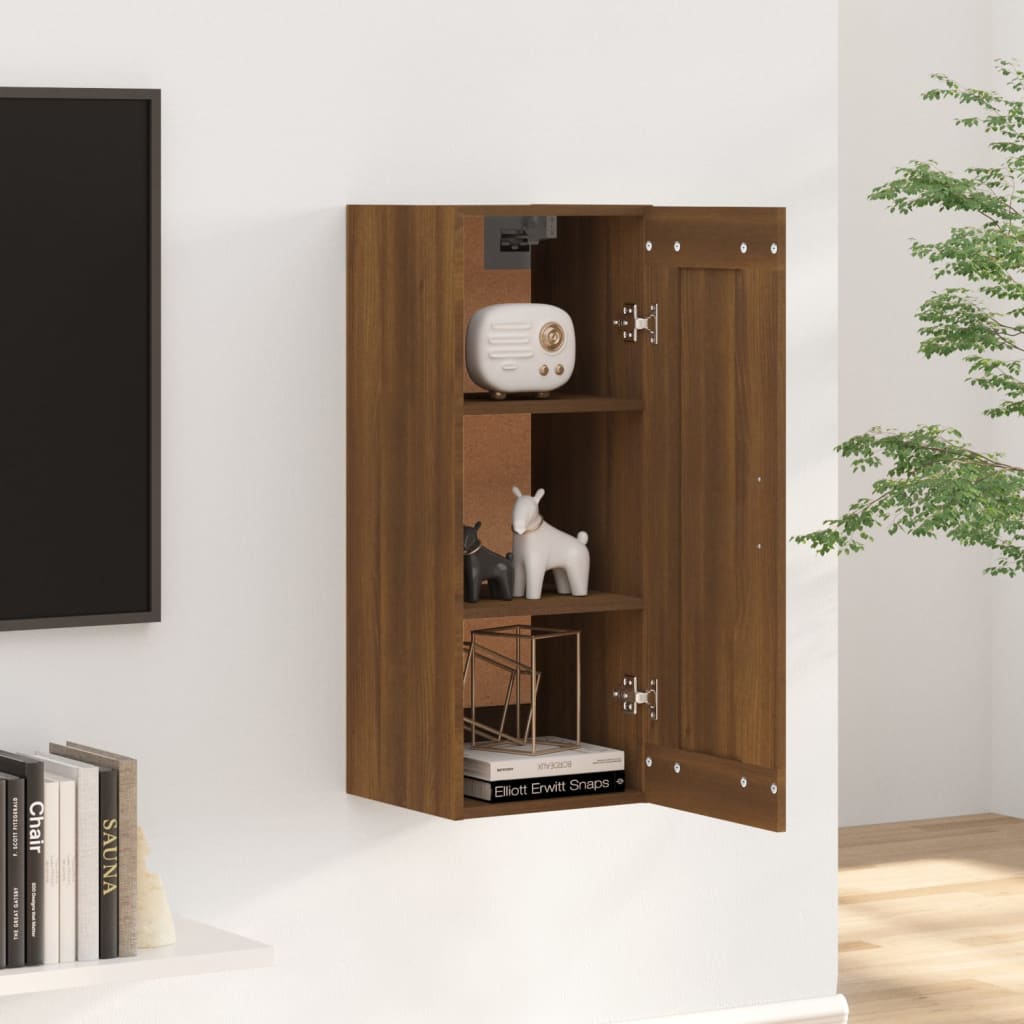 Armoire suspendue Chêne marron 35x34x90 cm Bois d'ingénierie