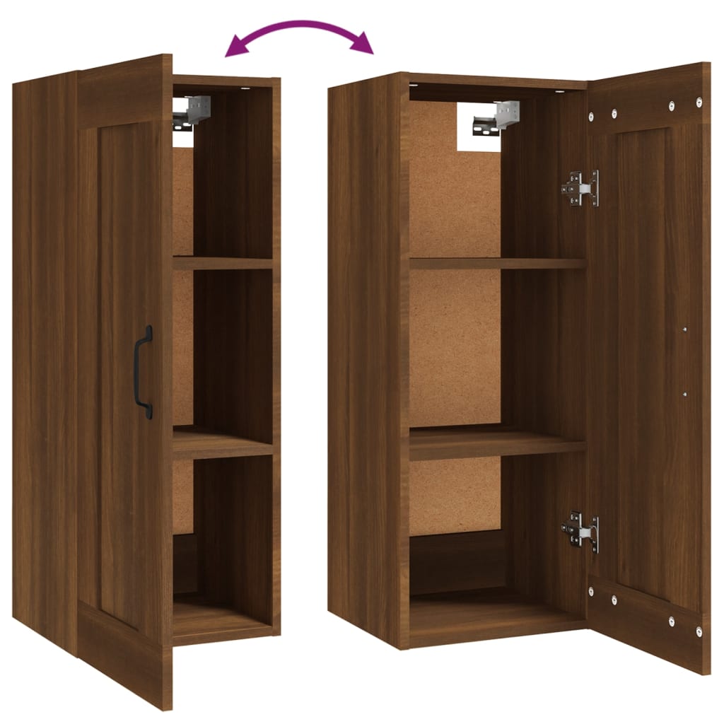 Armoire suspendue Chêne marron 35x34x90 cm Bois d'ingénierie