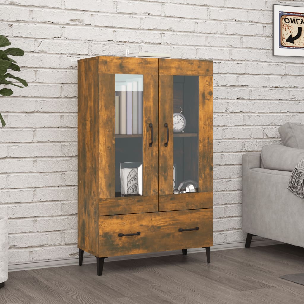 Buffet haut Chêne fumé 70x31x115 cm Bois d'ingénierie - XIOS