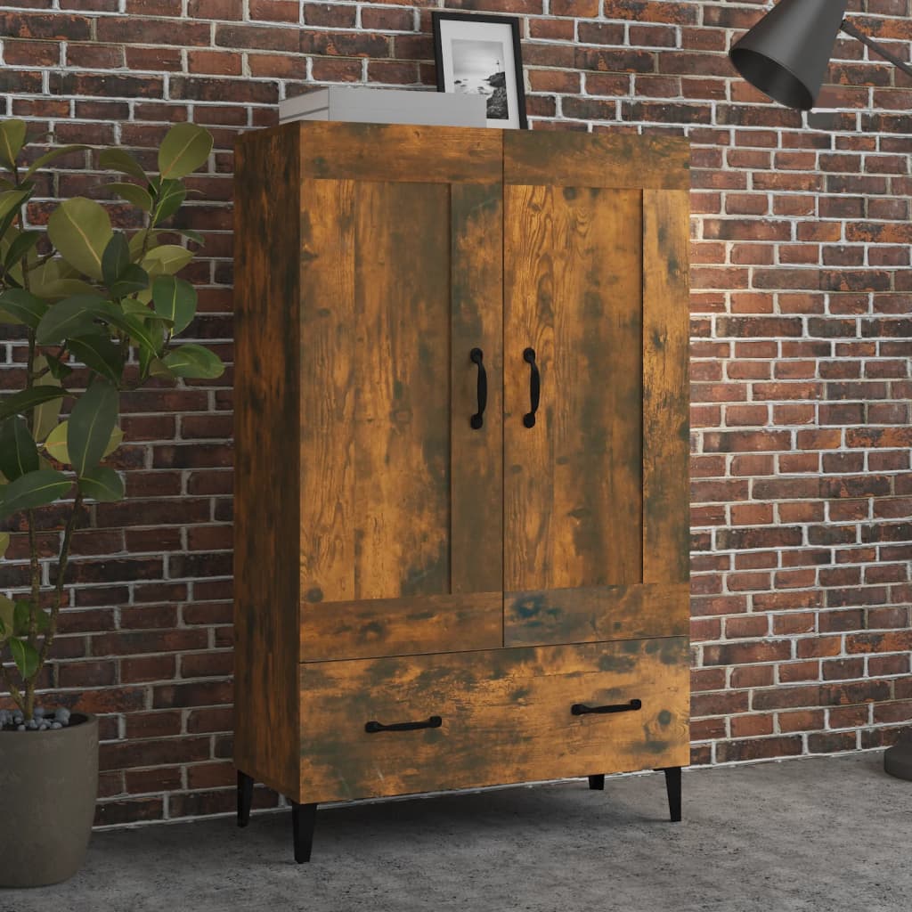 Buffet haut Chêne fumé 70x31x115 cm Bois d'ingénierie - XIOS