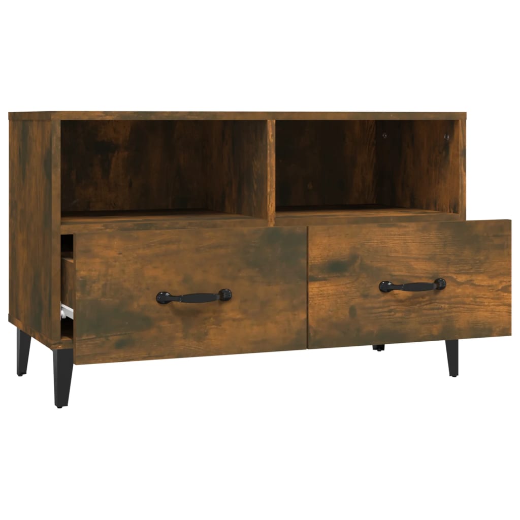 Meuble TV Chêne fumé 80x36x50 cm Bois d'ingénierie - XIOS