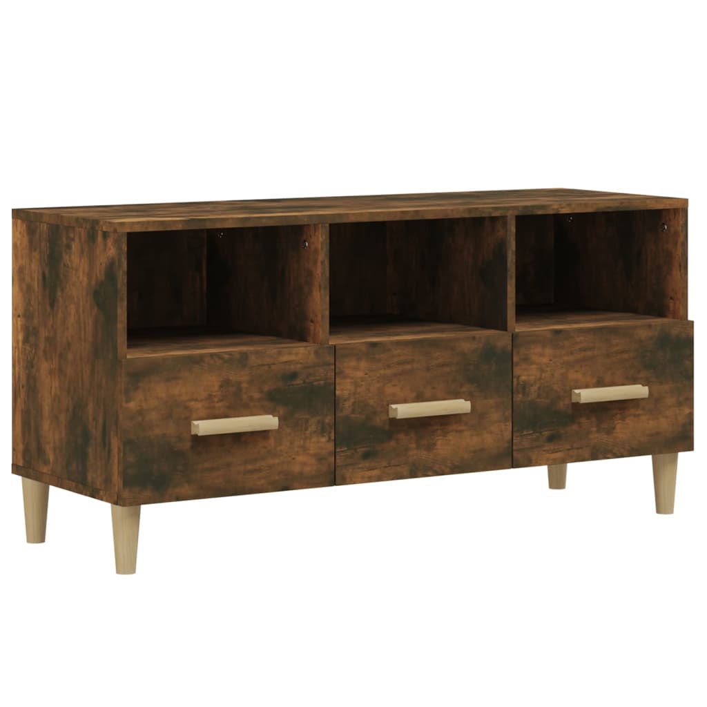 Meuble TV Chêne fumé 102x36x50 cm Bois d'ingénierie - XIOS