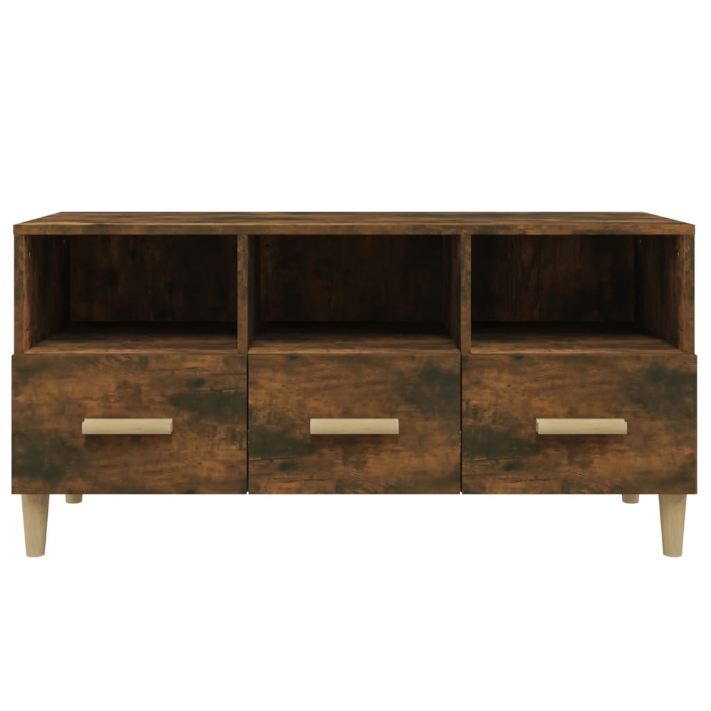 Meuble TV Chêne fumé 102x36x50 cm Bois d'ingénierie - XIOS