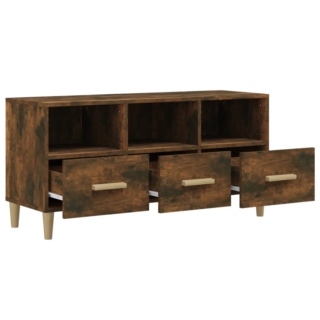 Meuble TV Chêne fumé 102x36x50 cm Bois d'ingénierie - XIOS