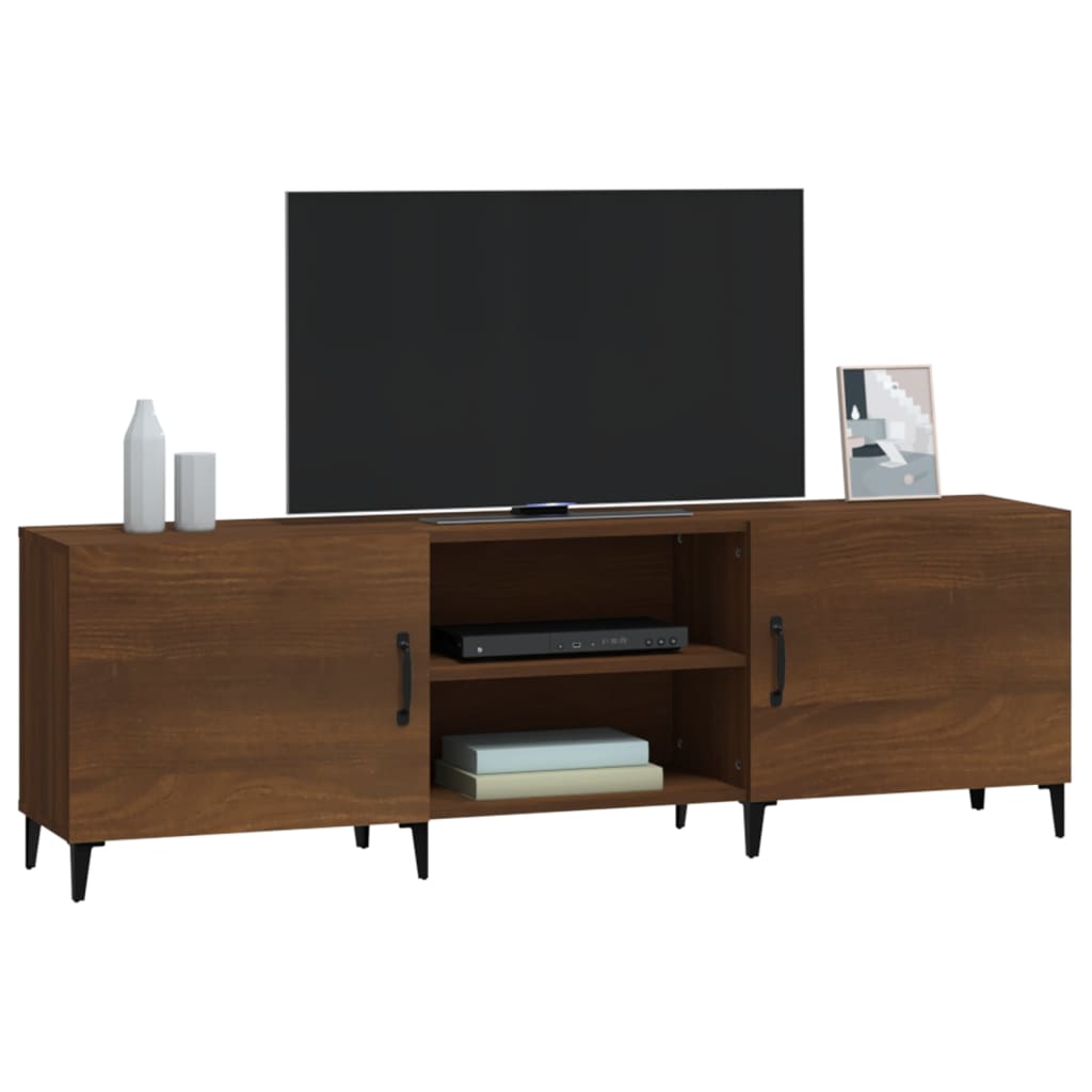 Meuble TV chêne marron 150x30x50 cm bois d'ingénierie - XIOS