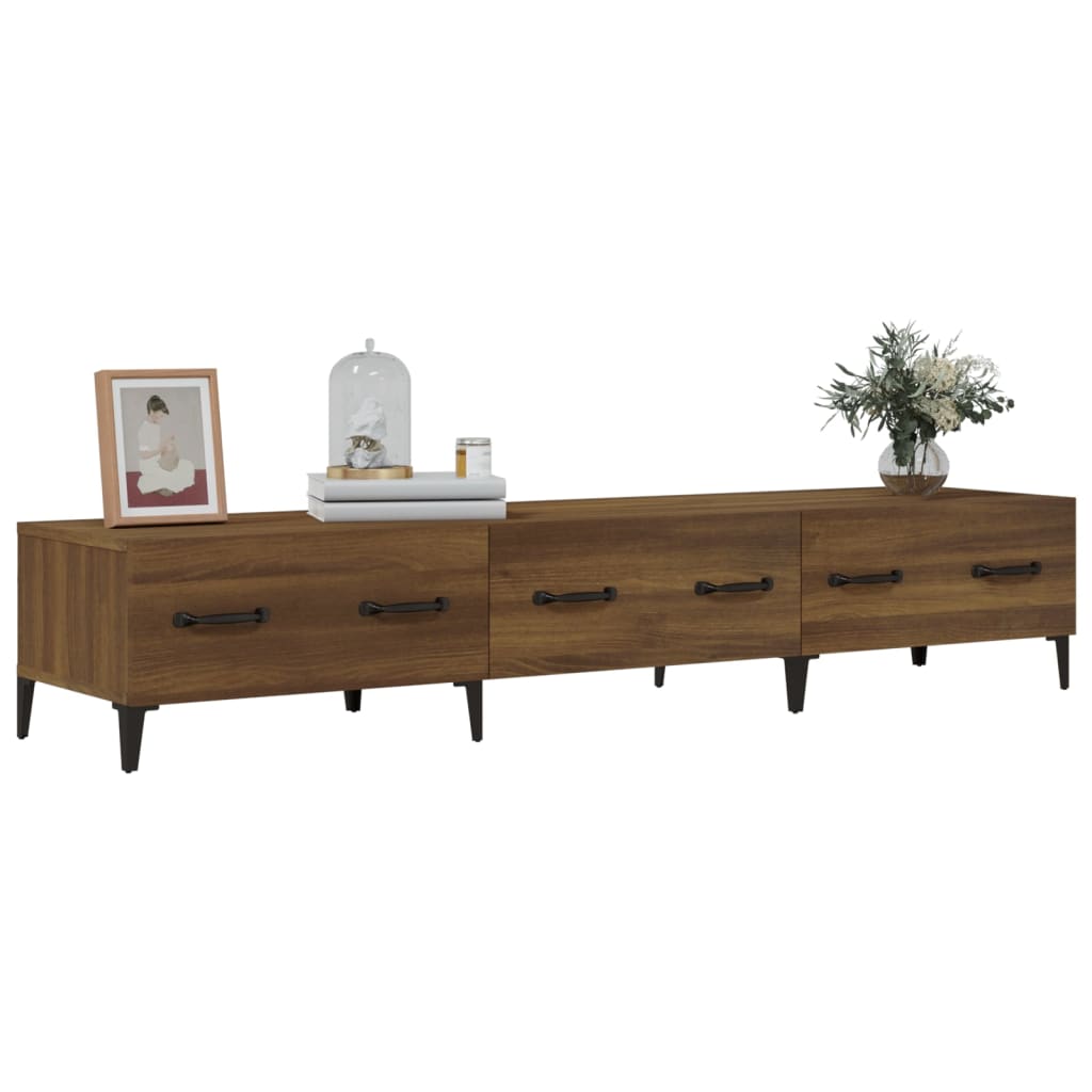 Meuble TV Chêne marron 150x34,5x30 cm Bois d'ingénierie - XIOS