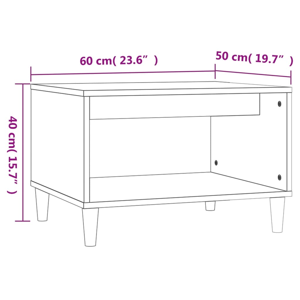 Table basse Chêne marron 60x50x40 cm Bois d'ingénierie - XIOS