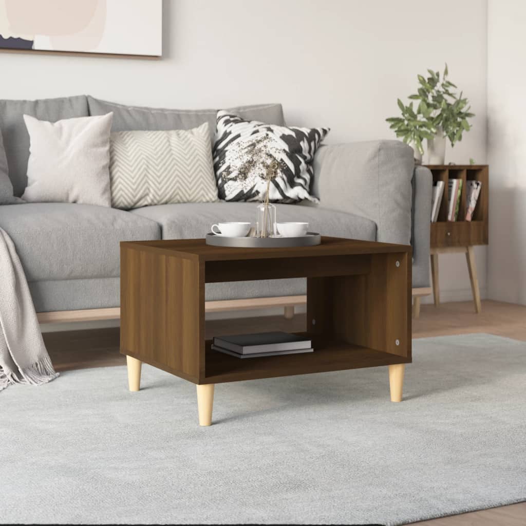Table basse Chêne marron 60x50x40 cm Bois d'ingénierie - XIOS