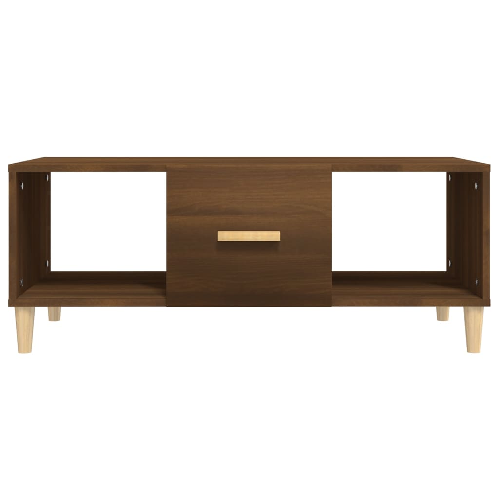 Table basse chêne marron 102x50x40 cm bois d'ingénierie - XIOS