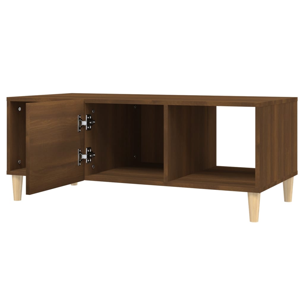 Table basse chêne marron 102x50x40 cm bois d'ingénierie - XIOS