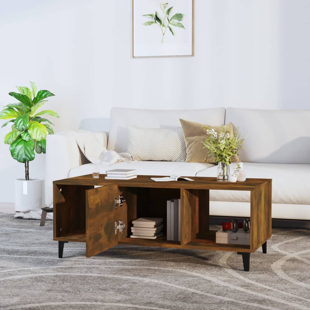 Table basse Chêne fumé 102x50x40 cm Bois d'ingénierie - XIOS