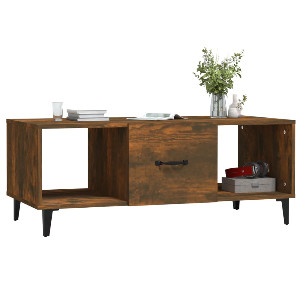 Table basse Chêne fumé 102x50x40 cm Bois d'ingénierie - XIOS