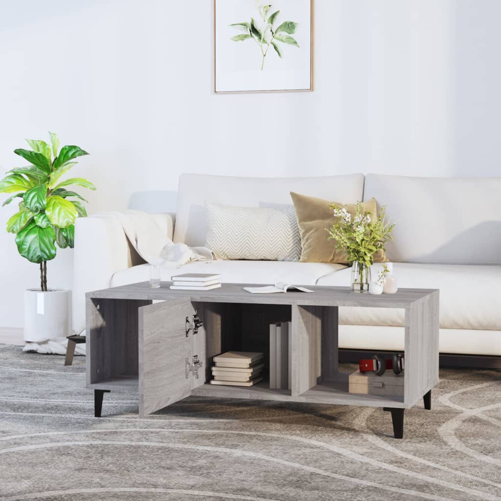 Table basse sonoma gris 102x50x40 cm bois d'ingénierie - XIOS