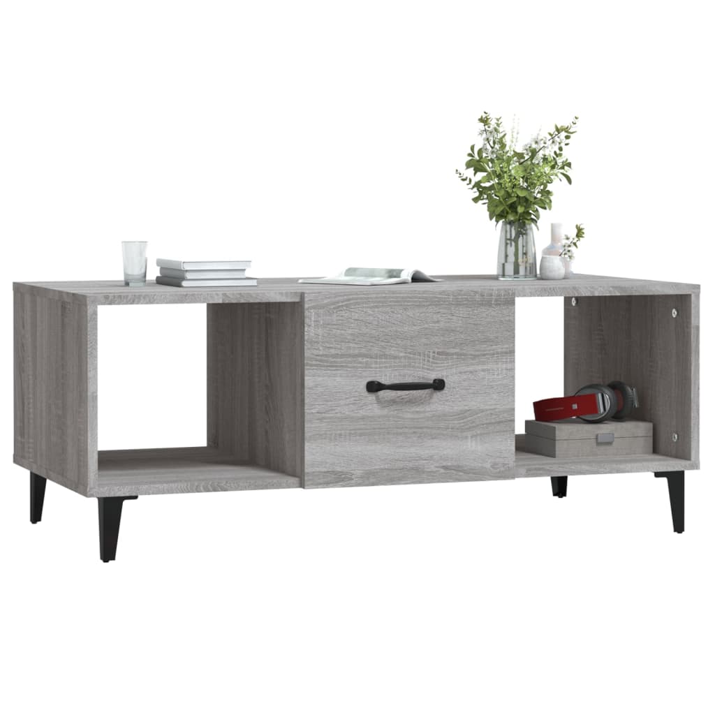 Table basse sonoma gris 102x50x40 cm bois d'ingénierie - XIOS