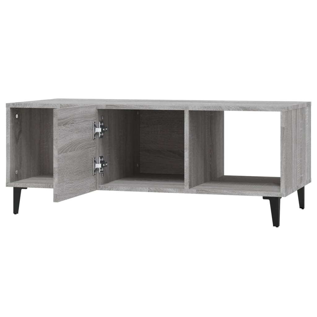 Table basse sonoma gris 102x50x40 cm bois d'ingénierie - XIOS