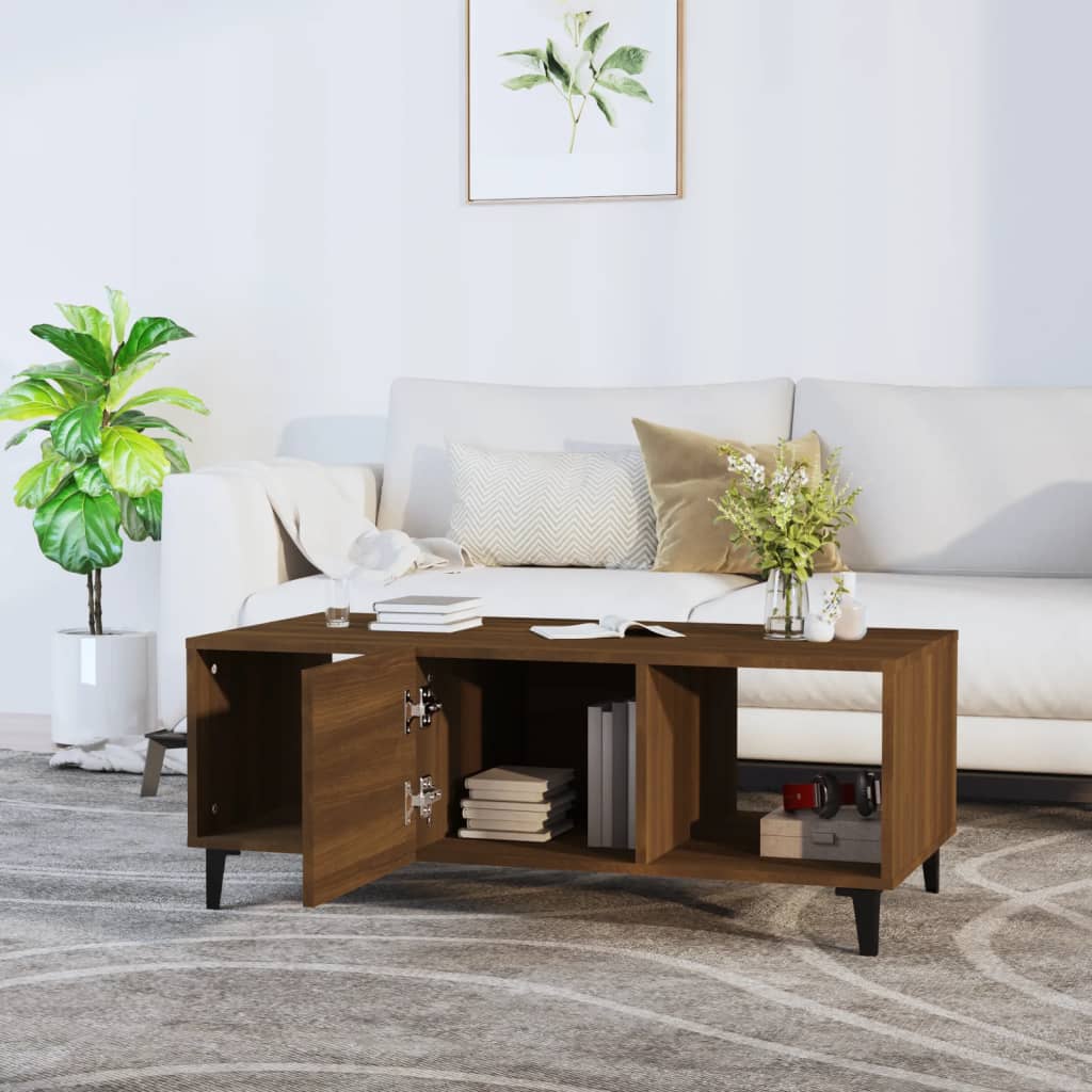 Table basse Chêne marron 102x50x40 cm Bois d'ingénierie - XIOS