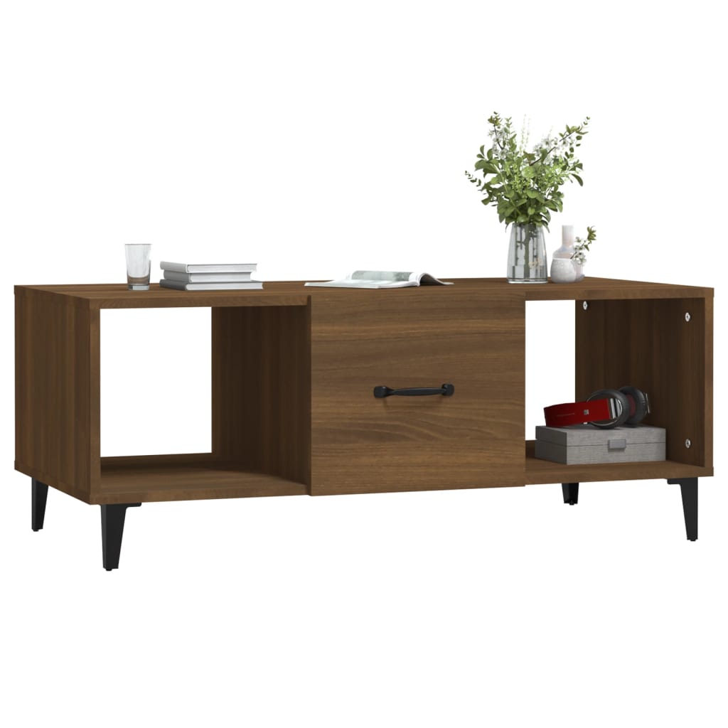 Table basse Chêne marron 102x50x40 cm Bois d'ingénierie - XIOS