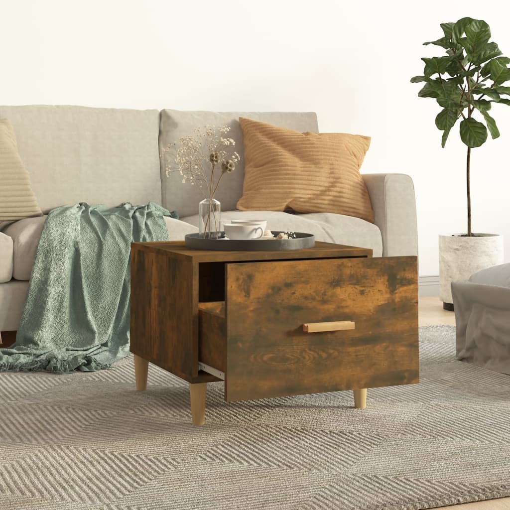 Table basse Chêne fumé 50x50x40 cm Bois d'ingénierie - XIOS